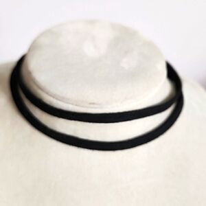 womens double strand black choker